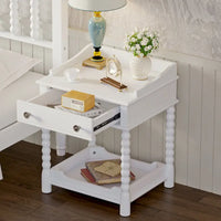 Table de nuit rétro, table de chevet avec tiroir et étagère ouverte pour chambre