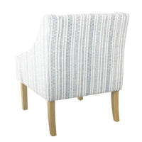 Fauteuil Yolu, imprimé rayé style ferme, polyester bleu et blanc