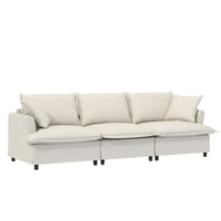 Ensemble canapé nuage en forme de U canapé sectionnel en chenille avec ottoman, coussins