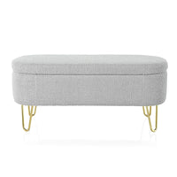 Banc de rangement ovale pour salon, chambre à coucher, pied de lit