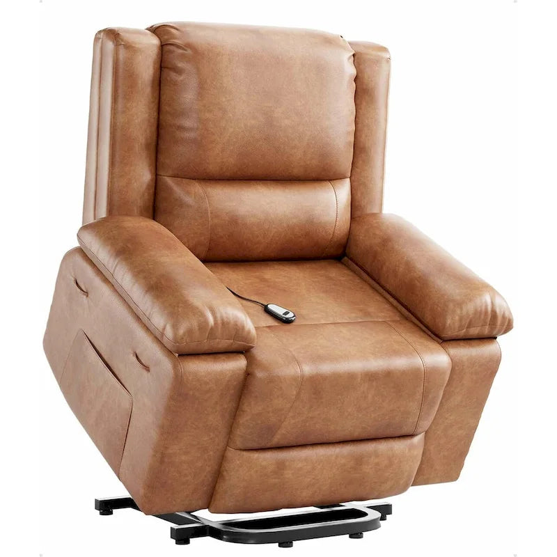Fauteuil releveur électrique en cuir avec chaleur & massage