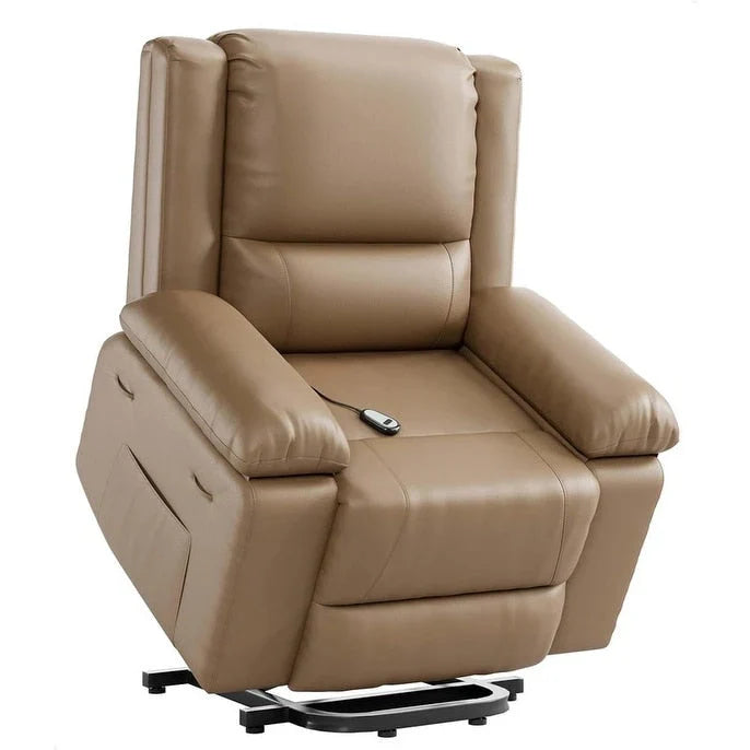 Fauteuil releveur électrique en cuir avec chaleur & massage