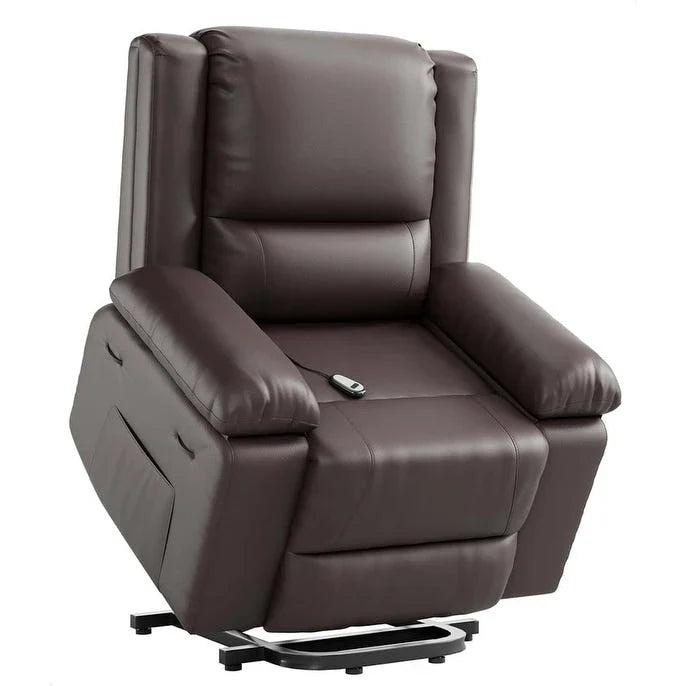 Fauteuil releveur électrique en cuir avec chaleur & massage