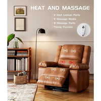 Fauteuil releveur électrique en cuir avec chaleur & massage