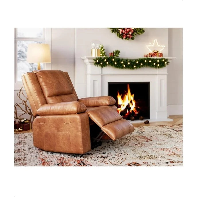 Fauteuil releveur électrique en cuir avec chaleur & massage