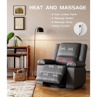 Fauteuil releveur électrique en cuir avec chaleur & massage