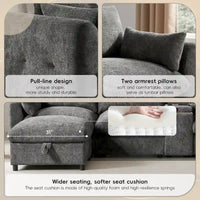 Canapé sectionnel modulable en forme de U 142 avec ottomans de rangement et console