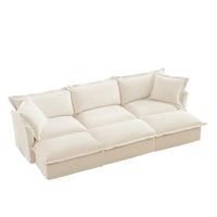 Canapé sectionnel 3 places en chenille 120 avec 3 ottomans