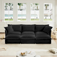 Canapé sectionnel 3 places en chenille 120 avec 3 ottomans