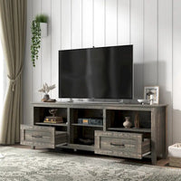 Meuble TV de 70 po avec tiroirs et rangement pour téléviseurs jusqu'à 60 po