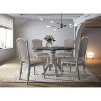 Ensemble de salle à manger vintage 5 pièces avec table ronde à piédestal & chaises