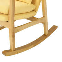 Fauteuil à bascule en bois massif avec coussin en lin et fabrication artisanale haut de gamme