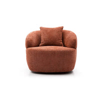 Fauteuil barrel pivotant à 360° Orange Modern 34.6 rembourré avec cadre en bois massif
