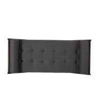 Chaise longue capitonnée moderne 65 en charbon de bois avec design en bois courbé et coussins décoratifs cylindriques