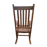 Fauteuil à bascule brun 26.38 à dossier haut avec structure en bois