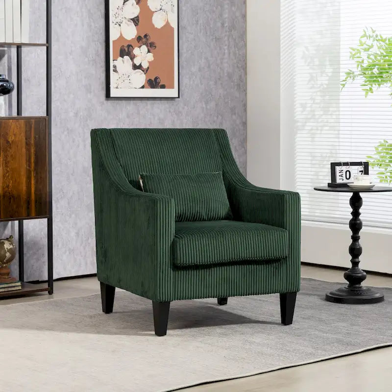 Fauteuil rembourré Emerald 26.77 avec accoudoirs incurvés
