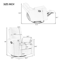 Fauteuil inclinable, pivotant et à bascule capitonné beige avec inclinaison manuelle, pivotement à 360° et deux coussins amovibles