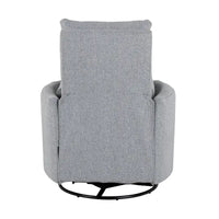 Fauteuil inclinable, pivotant et à bascule capitonné beige avec inclinaison manuelle, pivotement à 360° et deux coussins amovibles
