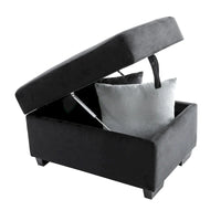Canapé sectionnel 84.75 en forme de L 5 places avec lit escamotable, ottoman de rangement, rangement d'accoudoir dissimulé & charge USB