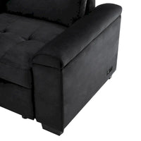Canapé sectionnel 84.75 en forme de L 5 places avec lit escamotable, ottoman de rangement, rangement d'accoudoir dissimulé & charge USB