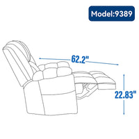 Fauteuil inclinable surdimensionné en tissu vert avec rotation 360°, fonction berçante et commandes manuelles pour un confort maximal