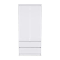Armoire double porte moderne 20.47 avec tringle et deux tiroirs pour chambre