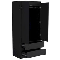 Armoire double porte moderne 20.47 avec tringle et deux tiroirs pour chambre