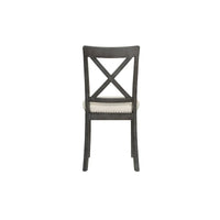 Ensemble de salle à manger 5 pièces en bois de style moderne avec table ronde et 4 chaises rembourrées