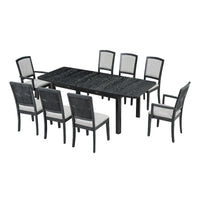 Ensemble de table à manger en bois 7 pièces avec table extensible & 6 chaises