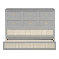 Lit escamotable gris deux places avec rangements modulables et grands tiroirs