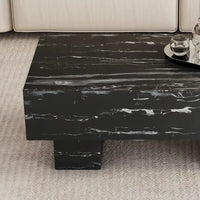 Table basse en MDF de 110 cm avec texture marbre noir, capacité de 136 kg
