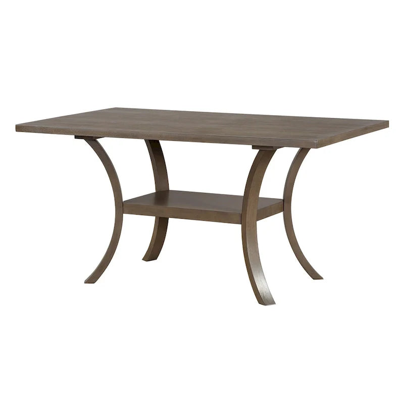 Ensemble de table à manger 6 pièces de style moderne avec 4 chaises à coussins amovibles, étagère de rangement et banc