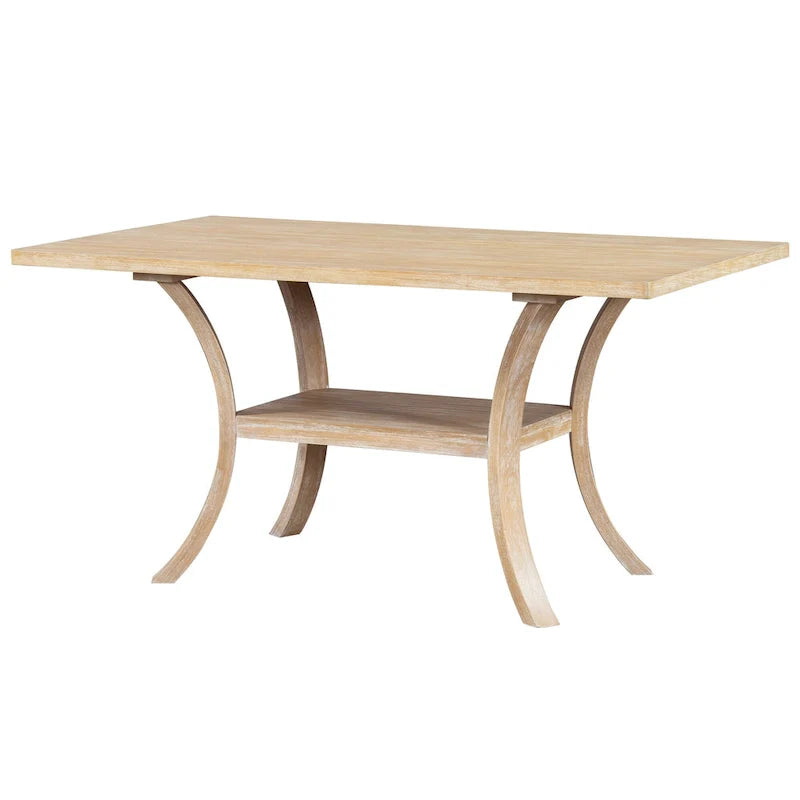 Ensemble de table à manger 6 pièces de style moderne avec 4 chaises à coussins amovibles, étagère de rangement et banc