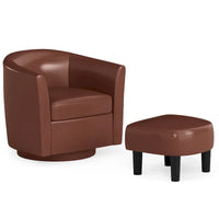 Fauteuil d'appoint pivotant moderne avec ottoman pour salon ou chambre