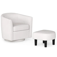 Fauteuil d'appoint pivotant moderne avec ottoman pour salon ou chambre