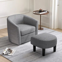 Fauteuil d'appoint pivotant moderne avec ottoman pour salon ou chambre