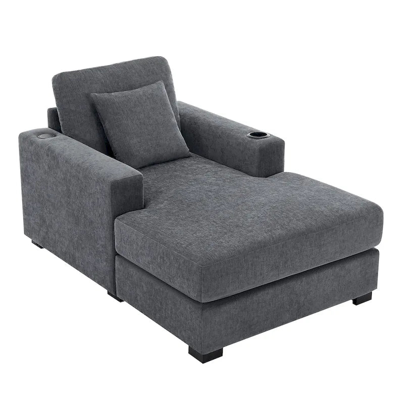 Chaise longue surdimensionnée en trois tailles avec coussins