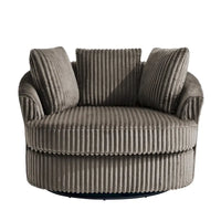 DREAMSIDEA Lot de 2 fauteuils pivotants recouverts de tissu, accoudoirs encastrés
