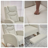Fauteuil à Bascule d'Allaitement Ergonomique en Tissu avec Repose-Pieds Réglable