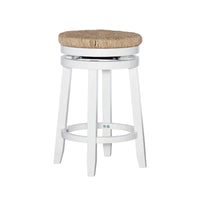 Tabouret de comptoir pivotant sans dossier Maya avec assise en jonc de mer