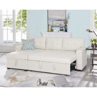 Canapé sectionnel convertible réversible avec lit escamotable, méridienne de rangement dissimulée et pieds durables