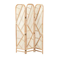 bali & pari Firenze Cloison de Séparation en Rotin Marron Naturel: Fabriqué à la main, Trois Panneaux, Design Bohème, Aucun Assemblage Requis