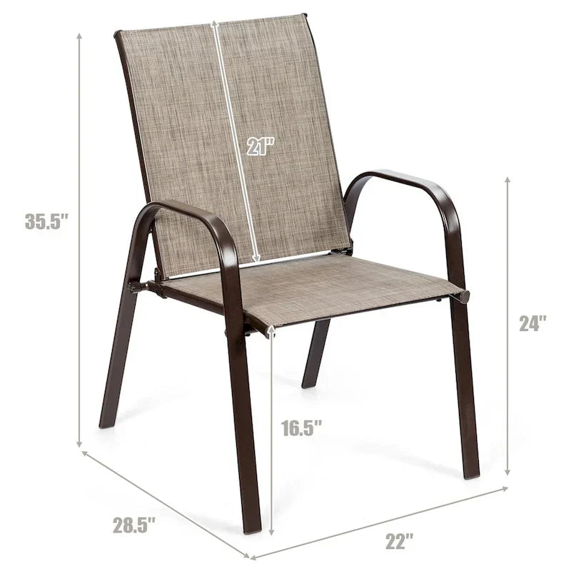 Costway Lot de 4 chaises de patio jardin terrasse cour avec accoudoir - Voir détails