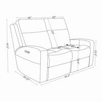 Causeuse inclinable électrique en cuir véritable avec espace de rangement et port de charge USB pour salon