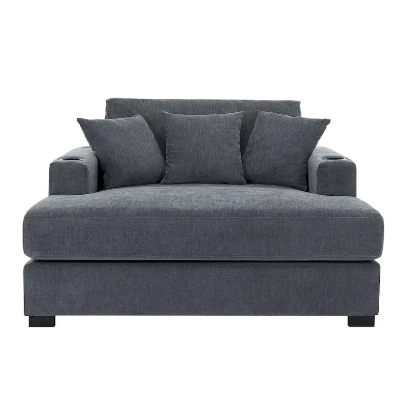 Chaise longue surdimensionnée en trois tailles avec coussins