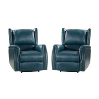 Fauteuil inclinable électrique Eduardo en cuir véritable avec port USB (ensemble de 2)
