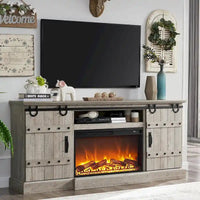 Meuble TV Cheminée de Ferme, Meuble Multimédia, Console Multimédia