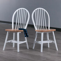 Windsor - Ensemble de 2 chaises, naturel et blanc