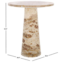 Table d'appoint ronde haute en marbre SAFAVIEH Couture Ghicu - 56 cm L x 53 cm P x 61 cm H - 21Wx21Dx24H