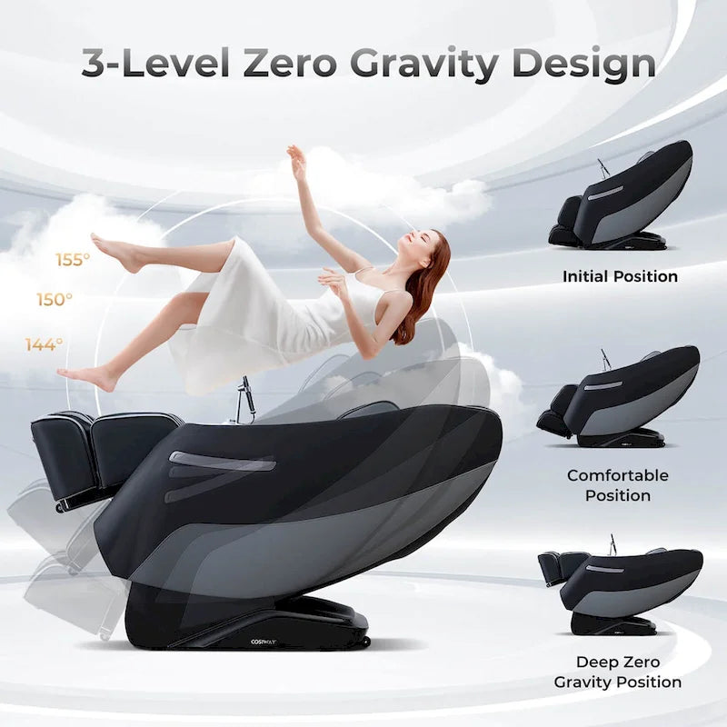 Fauteuil de Massage Costway Zéro Gravité Corps Entier Rail SL avec Taille